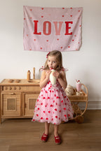 Fabric Tapestry Banner, Love, Kids Wall Art Room Decor, Childrens Wall Art