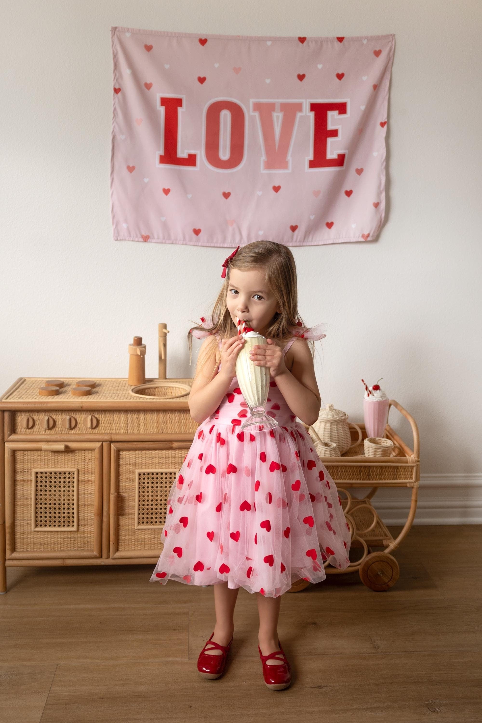 Fabric Tapestry Banner, Love, Kids Wall Art Room Decor, Childrens Wall Art