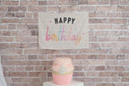 Fabric Tapestry Banner, Happy Birthday, Kids Wall Art Room Decor, Children's Wall Art