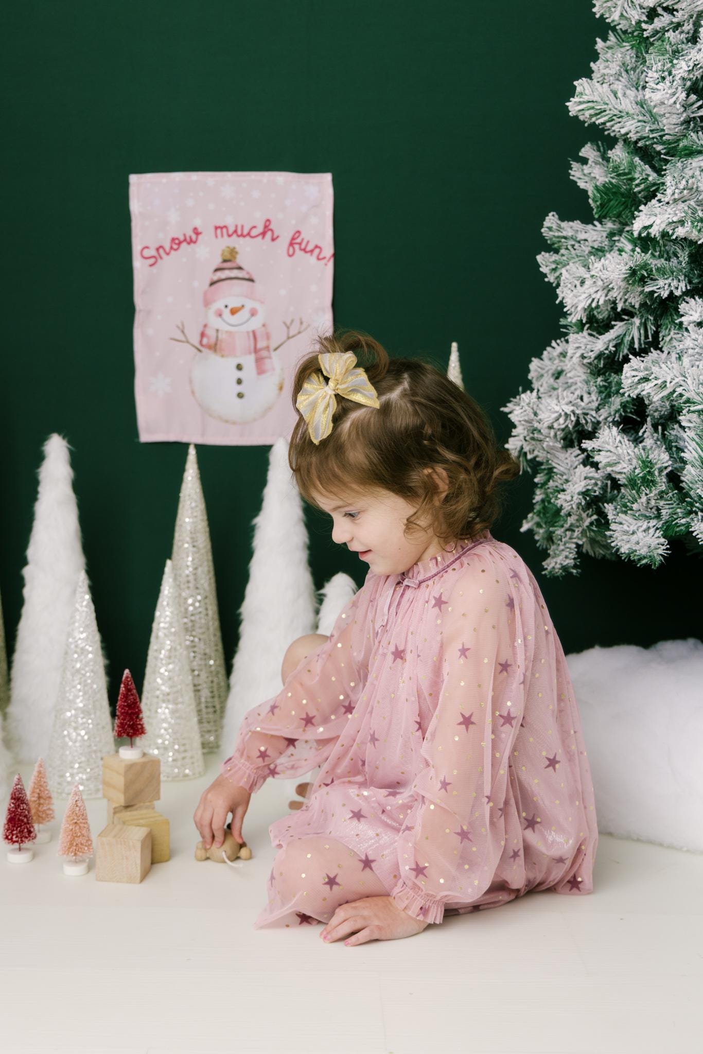 Christmas Banner Snow Much Fun, Kids Fabric Tapestry, Wall art Room Decor