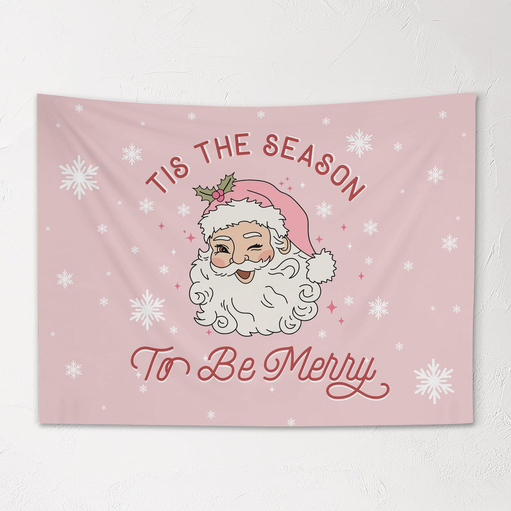 Christmas Banner, Tis the Season to be Merry, Kids Fabric Tapestry