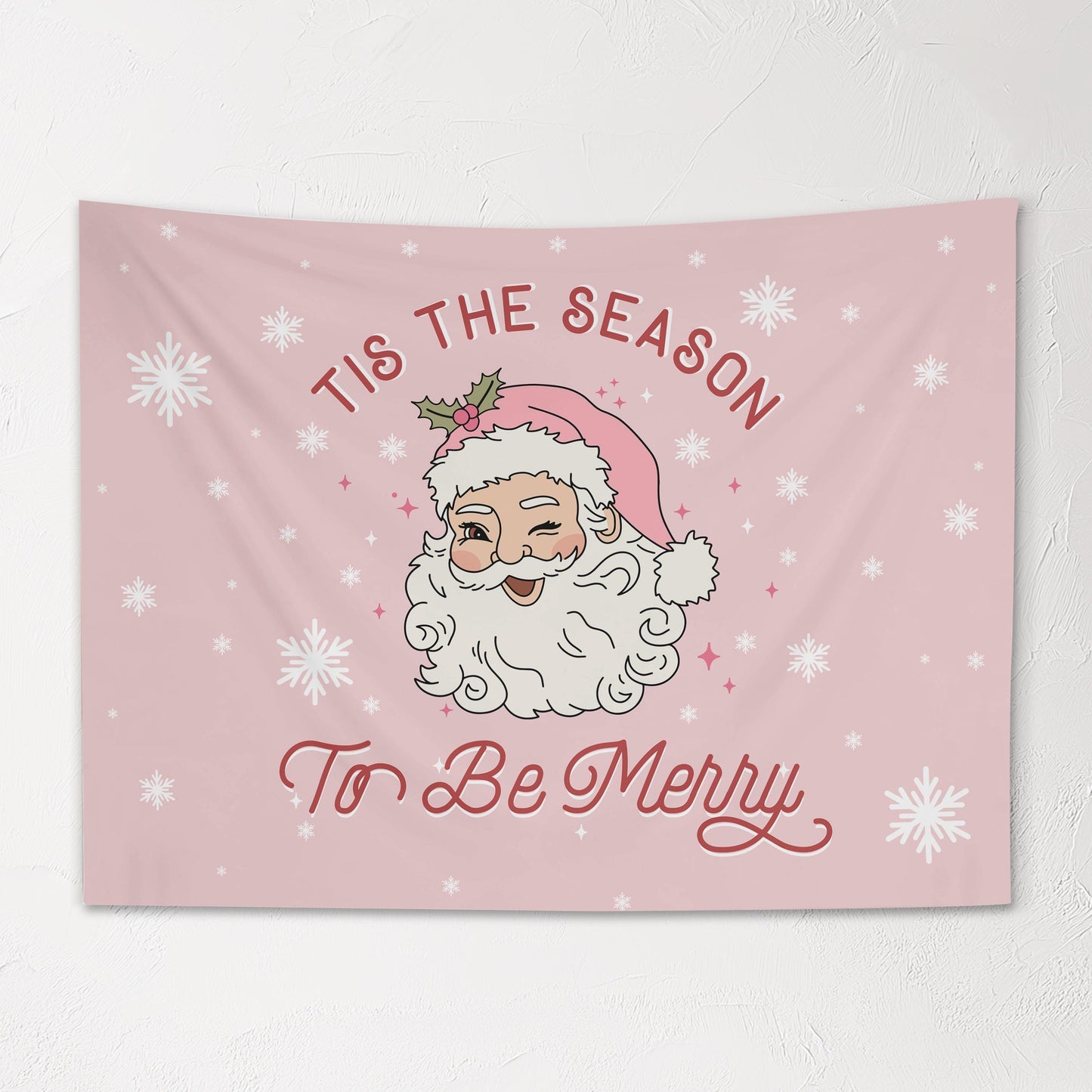 Christmas Banner, Tis the Season to be Merry, Kids Fabric Tapestry