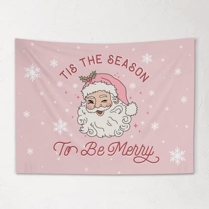 Christmas Banner, Tis the Season to be Merry, Kids Fabric Tapestry