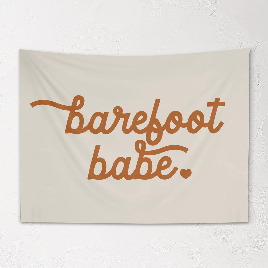 Fabric Tapestry Banner, Barefoot Babe , Kids Wall Art Room Decor, Children's Wall Art