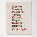 Christmas Banner, Santas Reindeer, Kids Fabric Tapestry, Wall art Room Decor