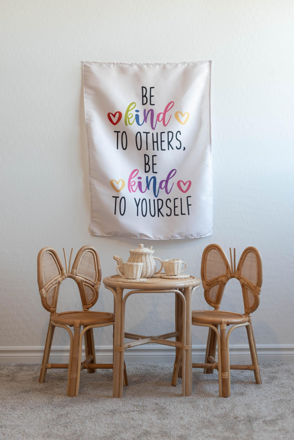 Fabric Tapestry Banner, Be Kind, Kids Wall Art Room Decor, Children's Wall Art