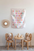 Fabric Tapestry Banner, Be Kind Be Brave, Kids Wall Art Room Decor