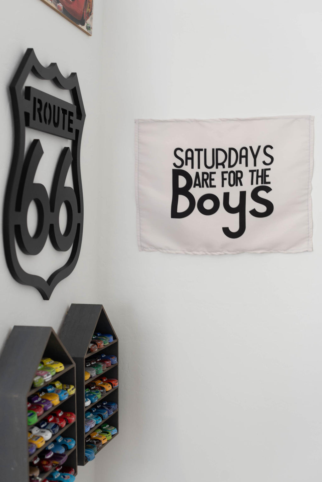 Fabric Tapestry Banner, Saturdays are for the Boys, Kids  Wall Art Decor