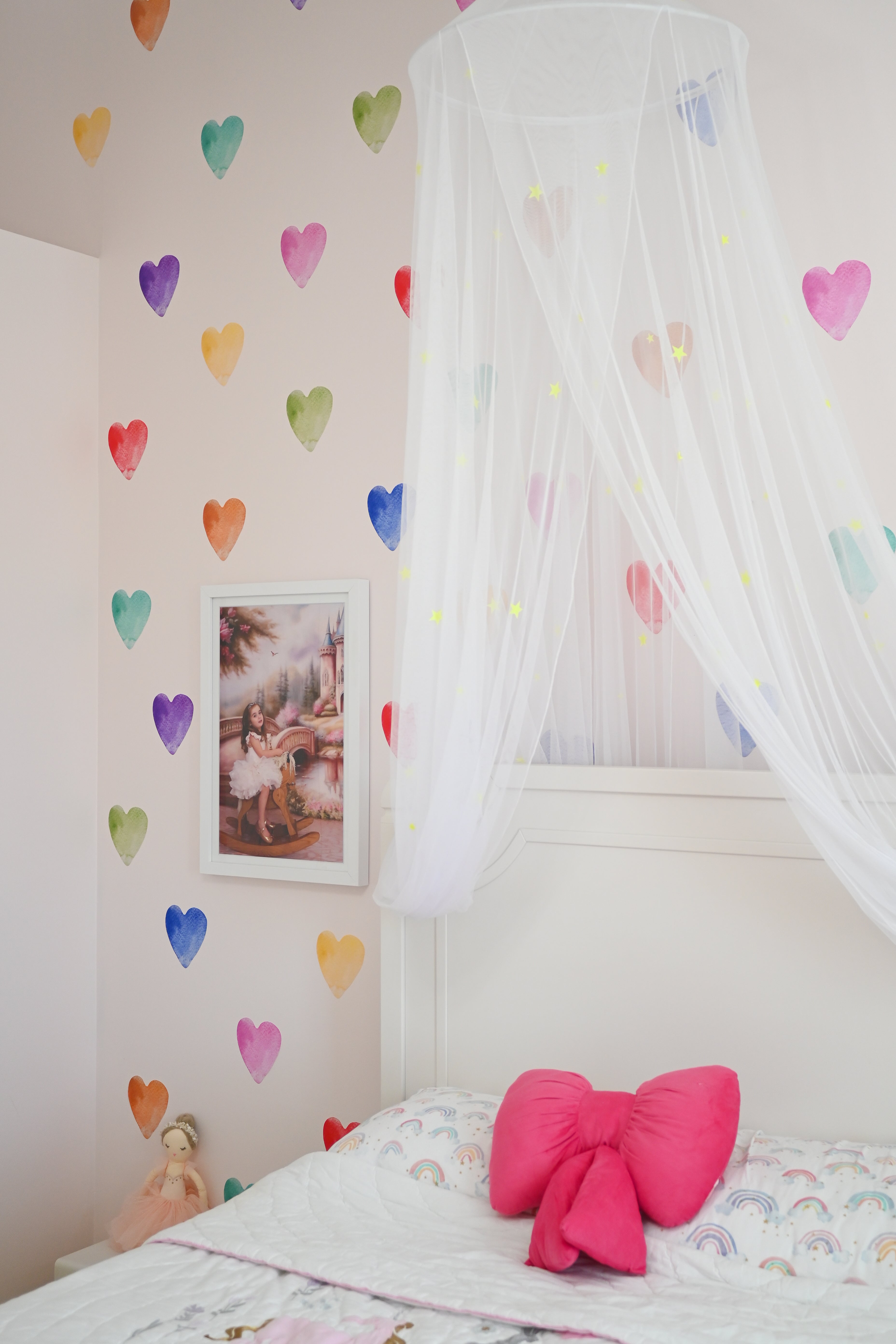 Watercolor Hearts Wall Decals