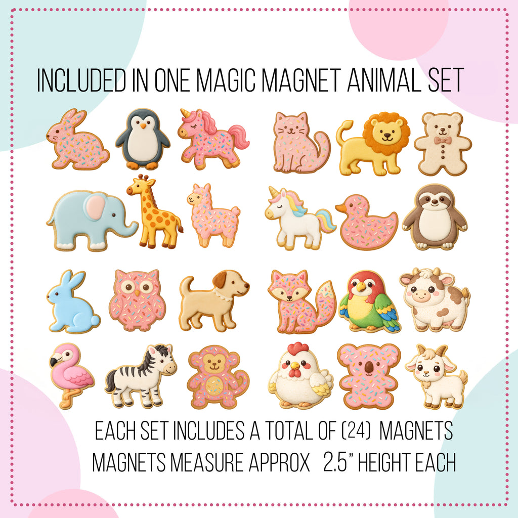 Animal Cookies Magnet Set - Fun Kids Magnets For Magnet Magic Wall & More