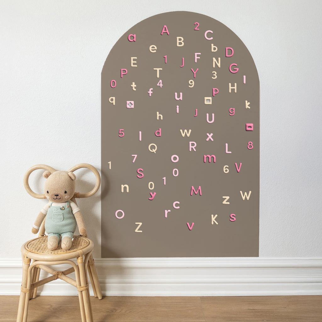 Pink Bubble Letters Alphabet Magnet Set - ABC Letters For Magnet Magic Wall & More