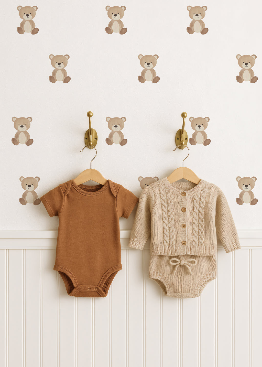 Beige Bear Wall Decals