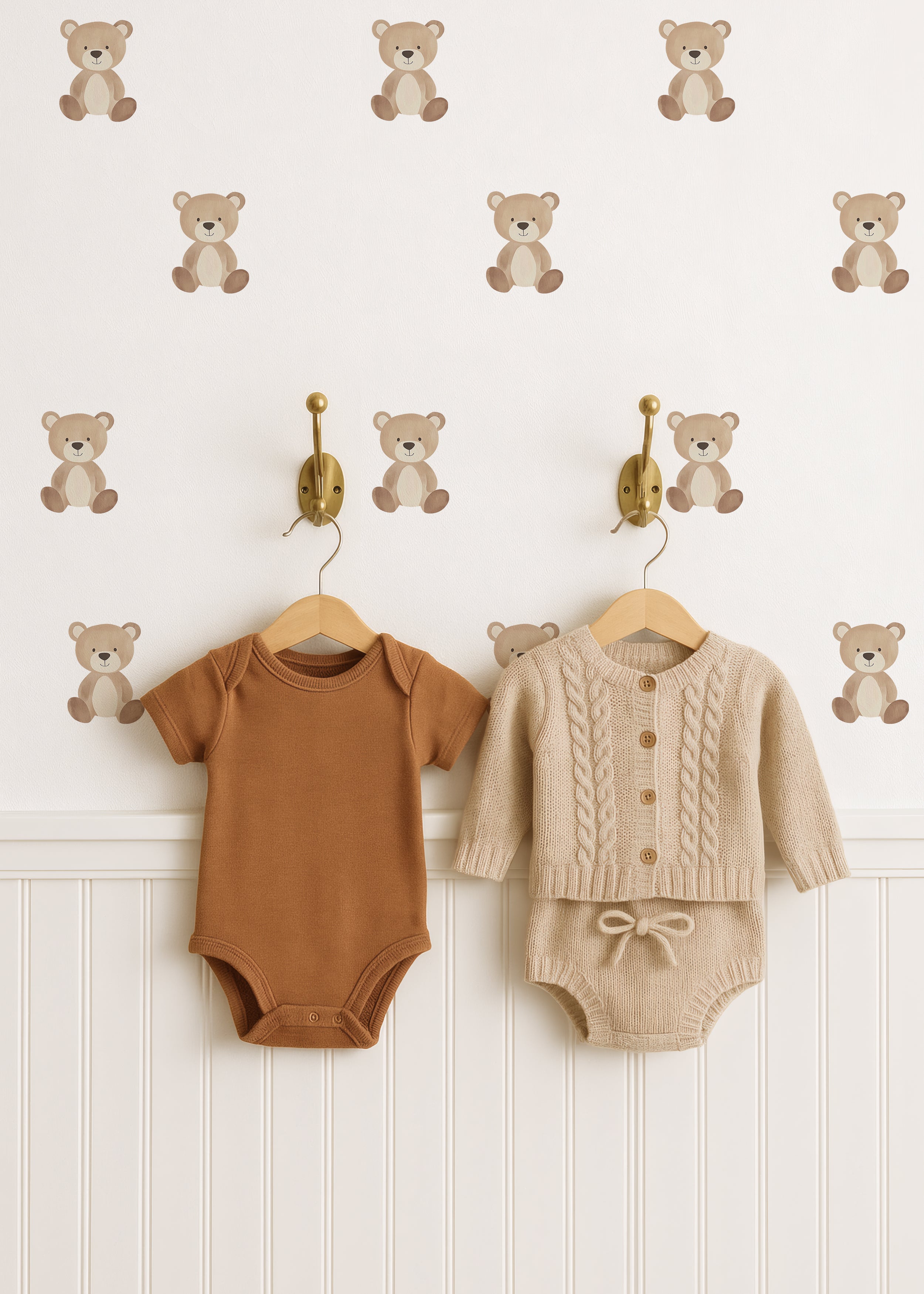 Beige Bear Wall Decals