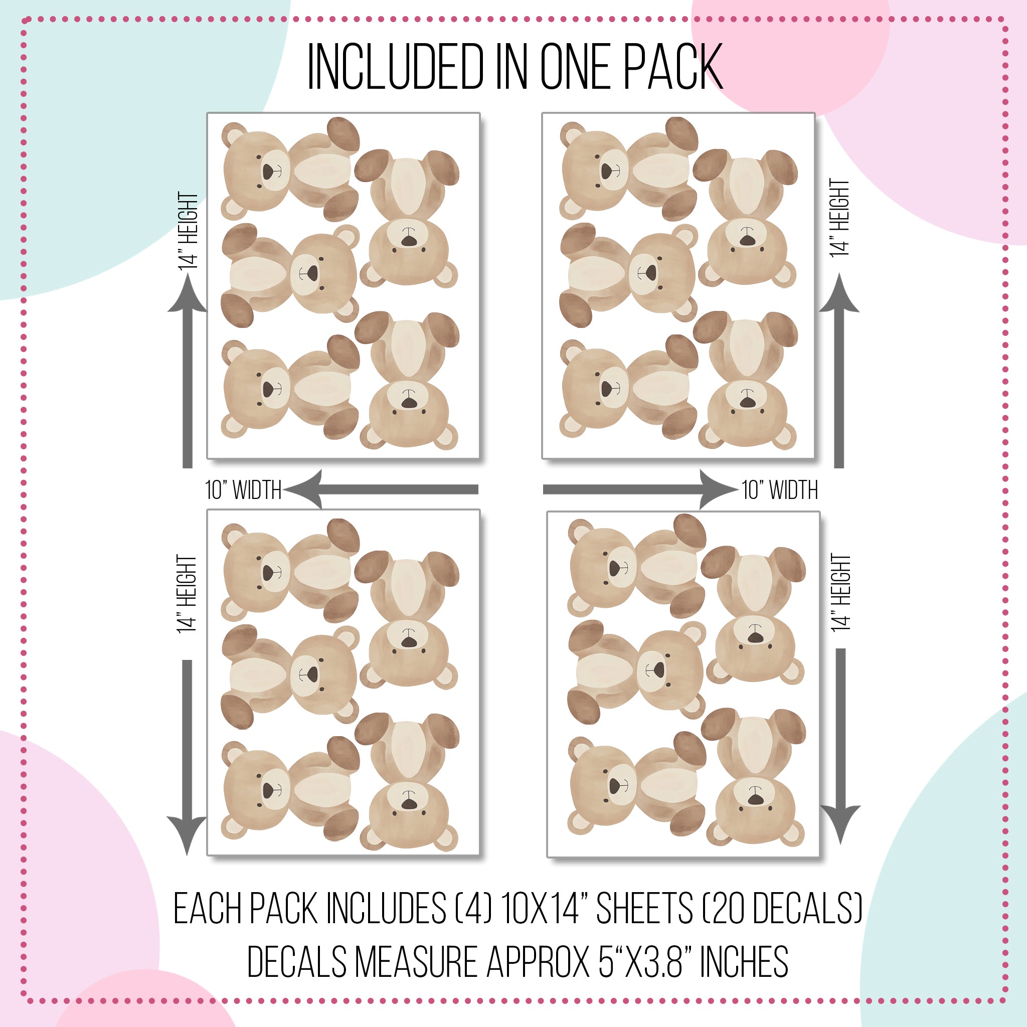 Beige Bear Wall Decals