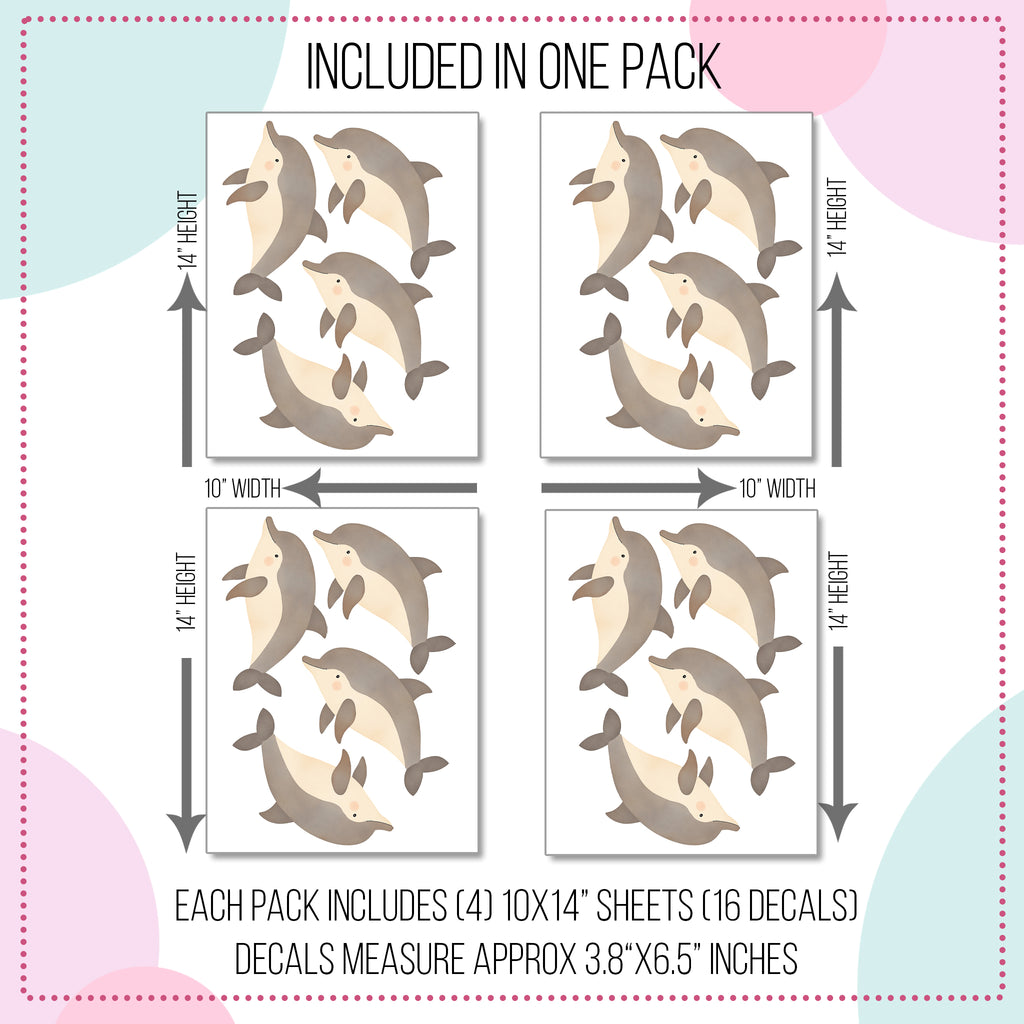 Beige Dolphin Wall Decals