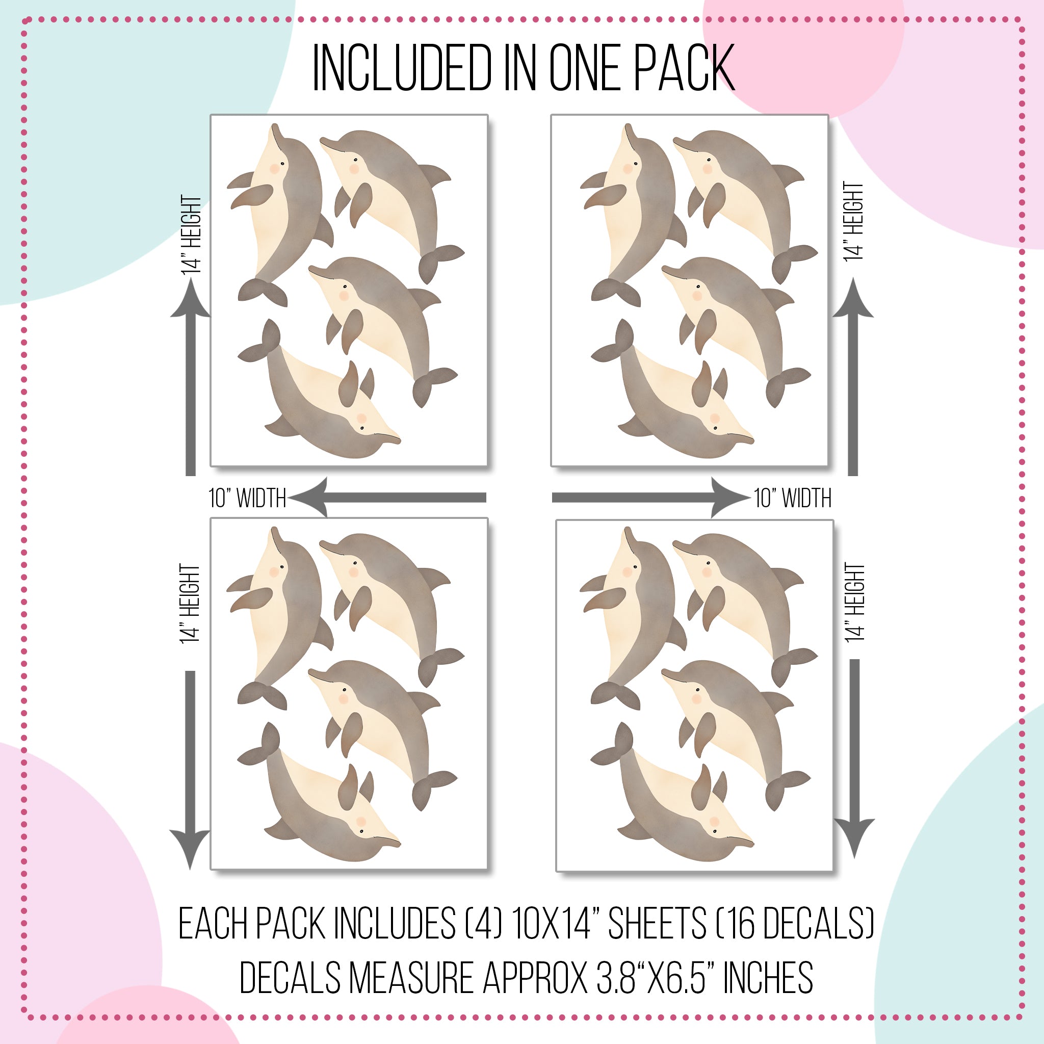 Beige Dolphin Wall Decals
