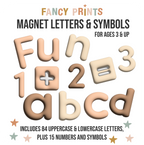 Beige Bubble Letters Alphabet Magnet Set - ABC Letters For Magnet Magic Wall & More