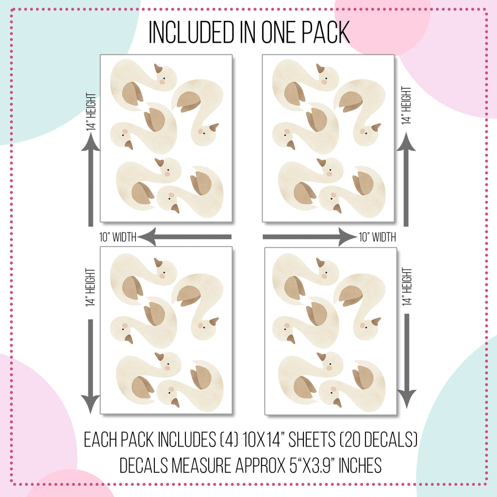 Beige Swan Wall Decals