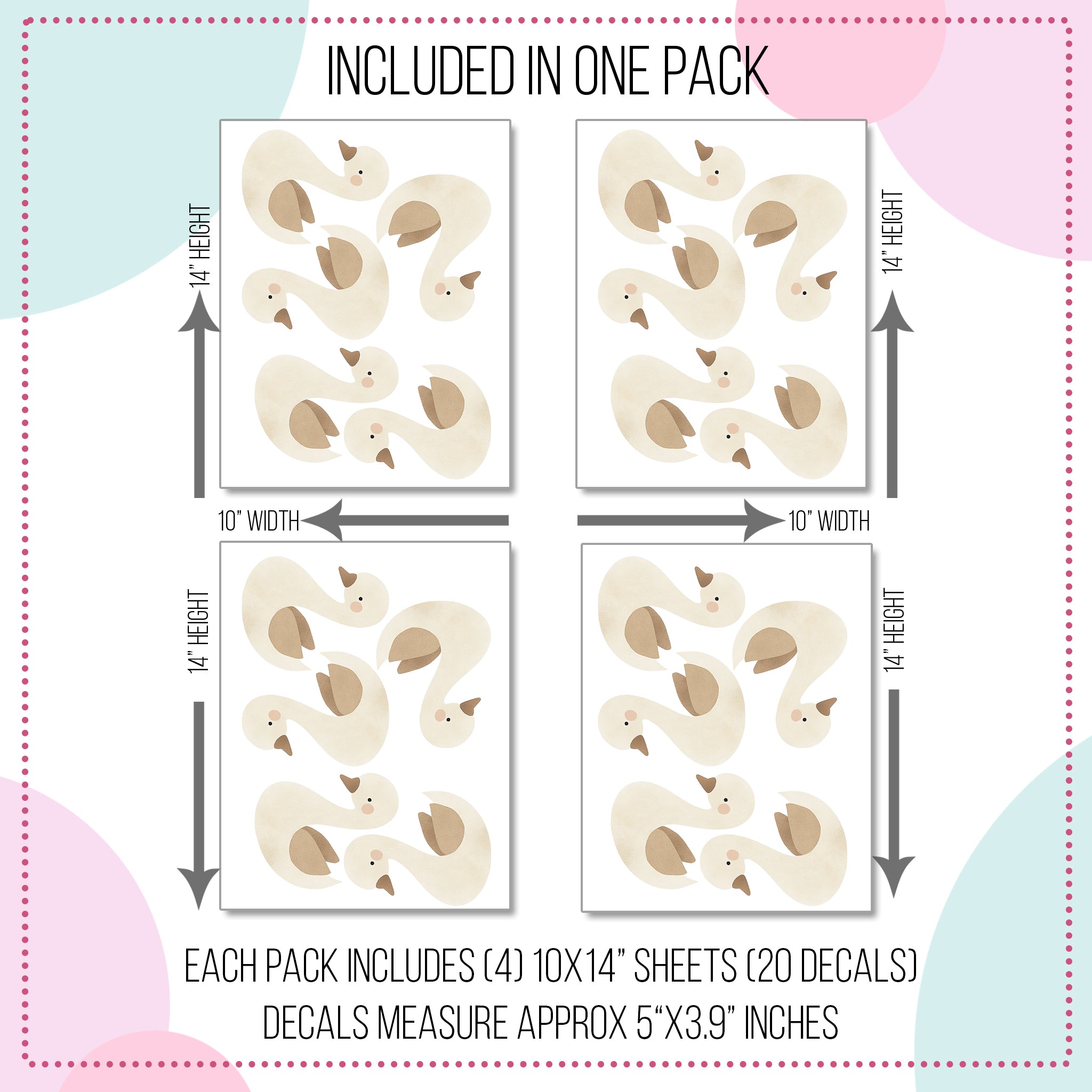 Beige Swan Wall Decals