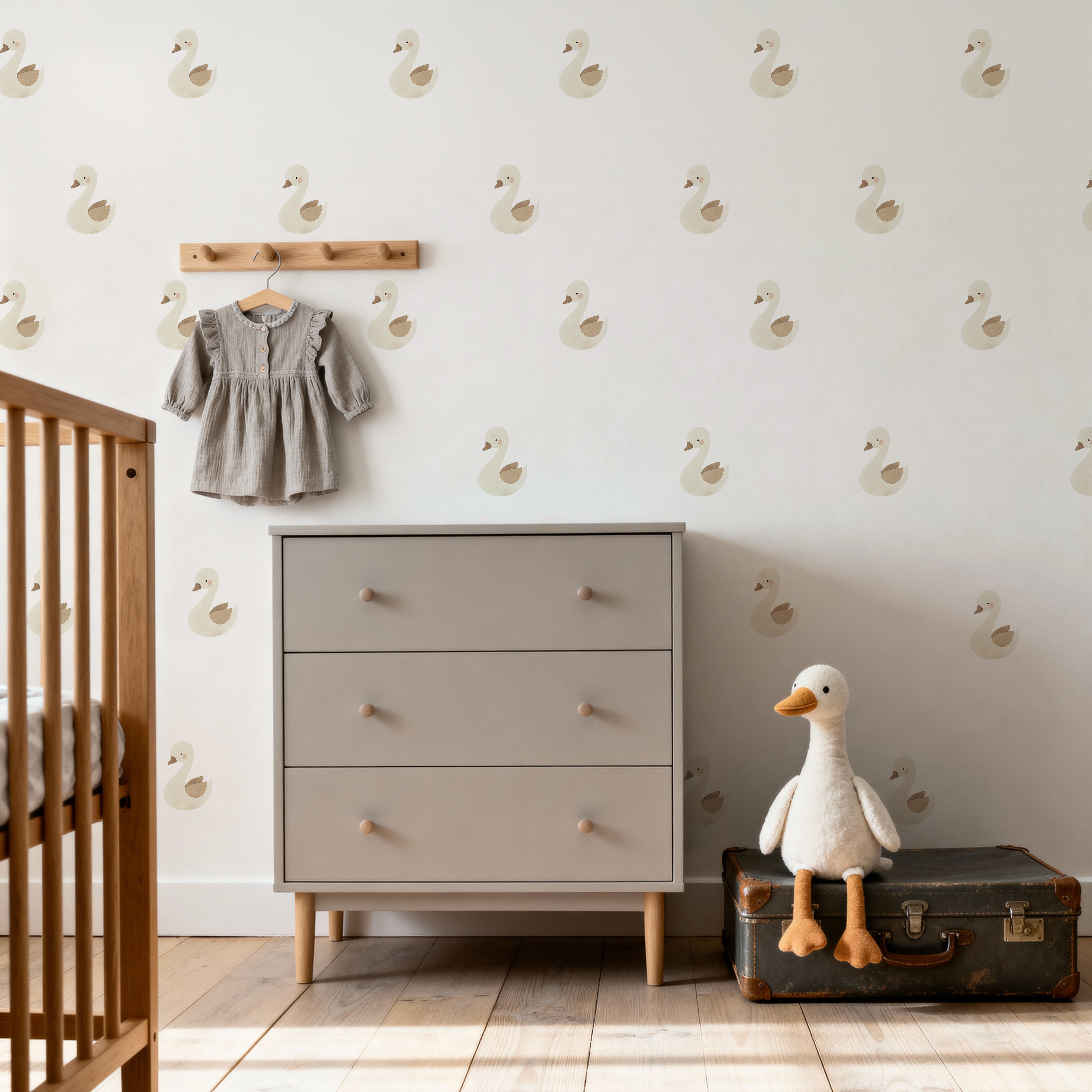 Beige Swan Wall Decals