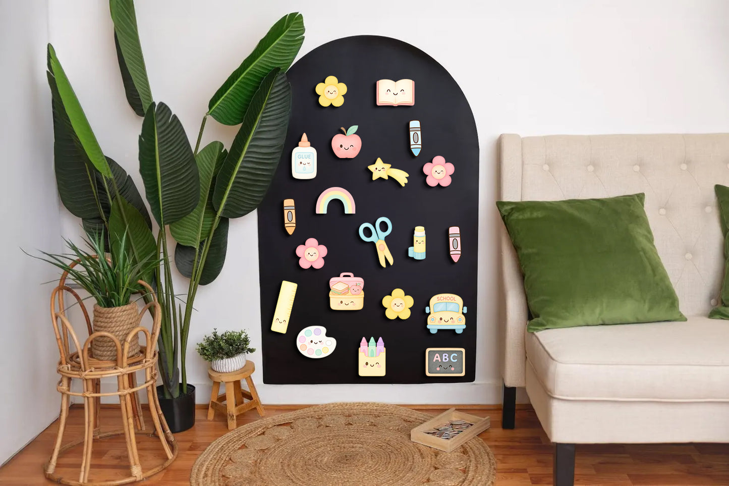 Pastel School Magnet Set - ABC Letters Back To School Decorative Magnets, Magnets for Magnet Magic Arch, Play wall, Educational Learning