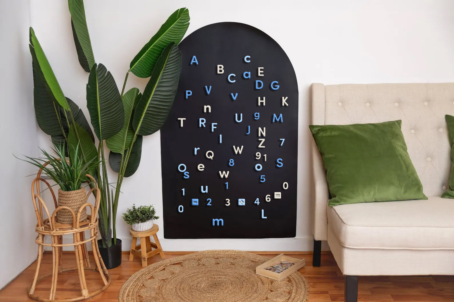 Blue Bubble Letters Alphabet Magnet Set - ABC Letters For Magnet Magic Wall & More