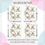 Blue Bow Bear Wall Decals