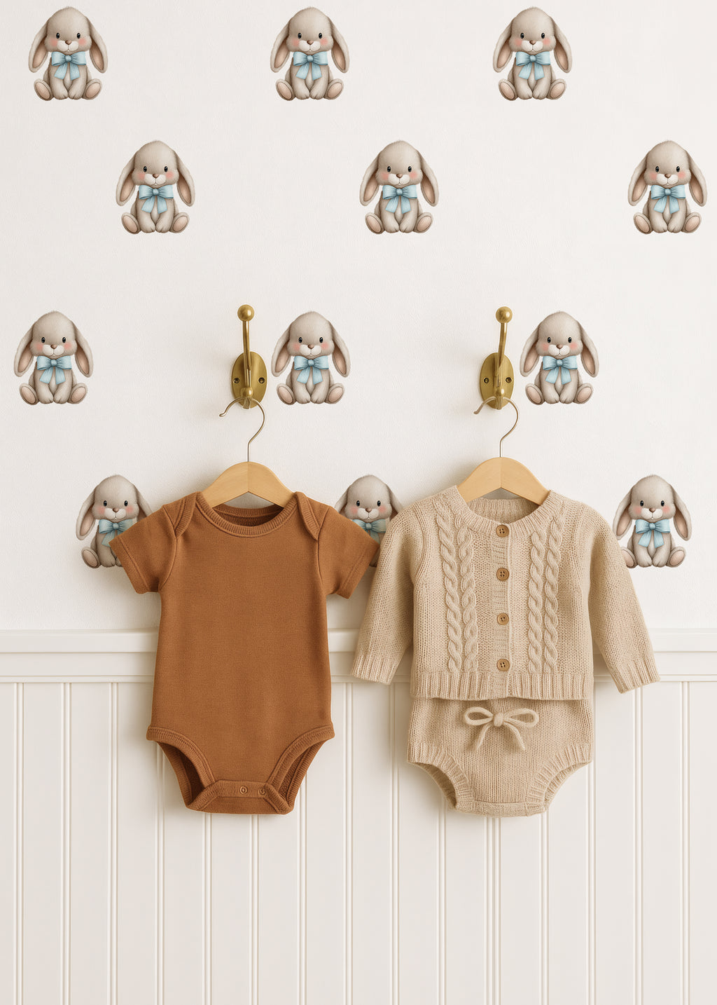 Blue Bow Bunny Wall Decals