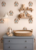 Blue Bow Bunny Wall Decals