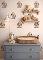 Blue Bow Bunny Wall Decals
