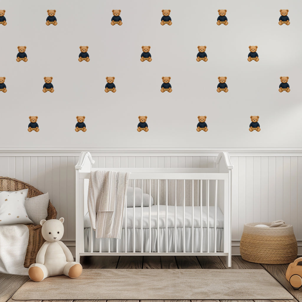 Blue Sweater Bear Wall Decals