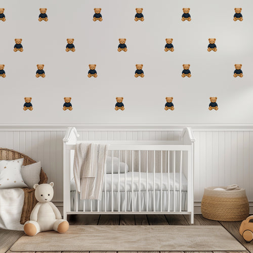 Blue Sweater Bear Wall Decals