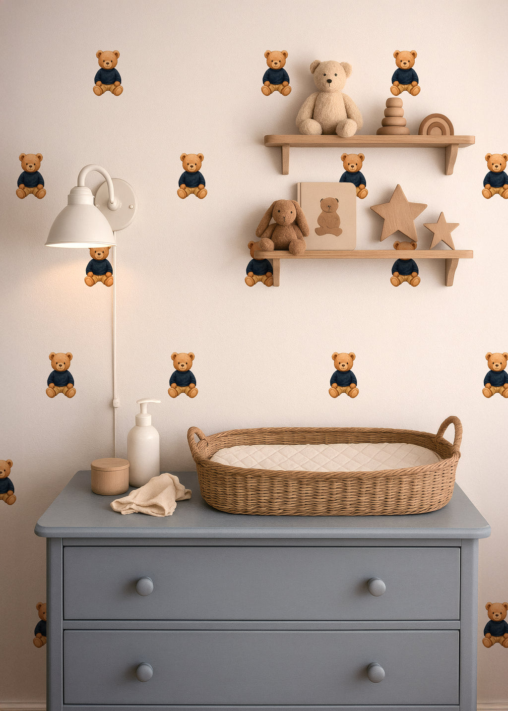 Blue Sweater Bear Wall Decals