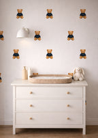 Blue Sweater Bear Wall Decals
