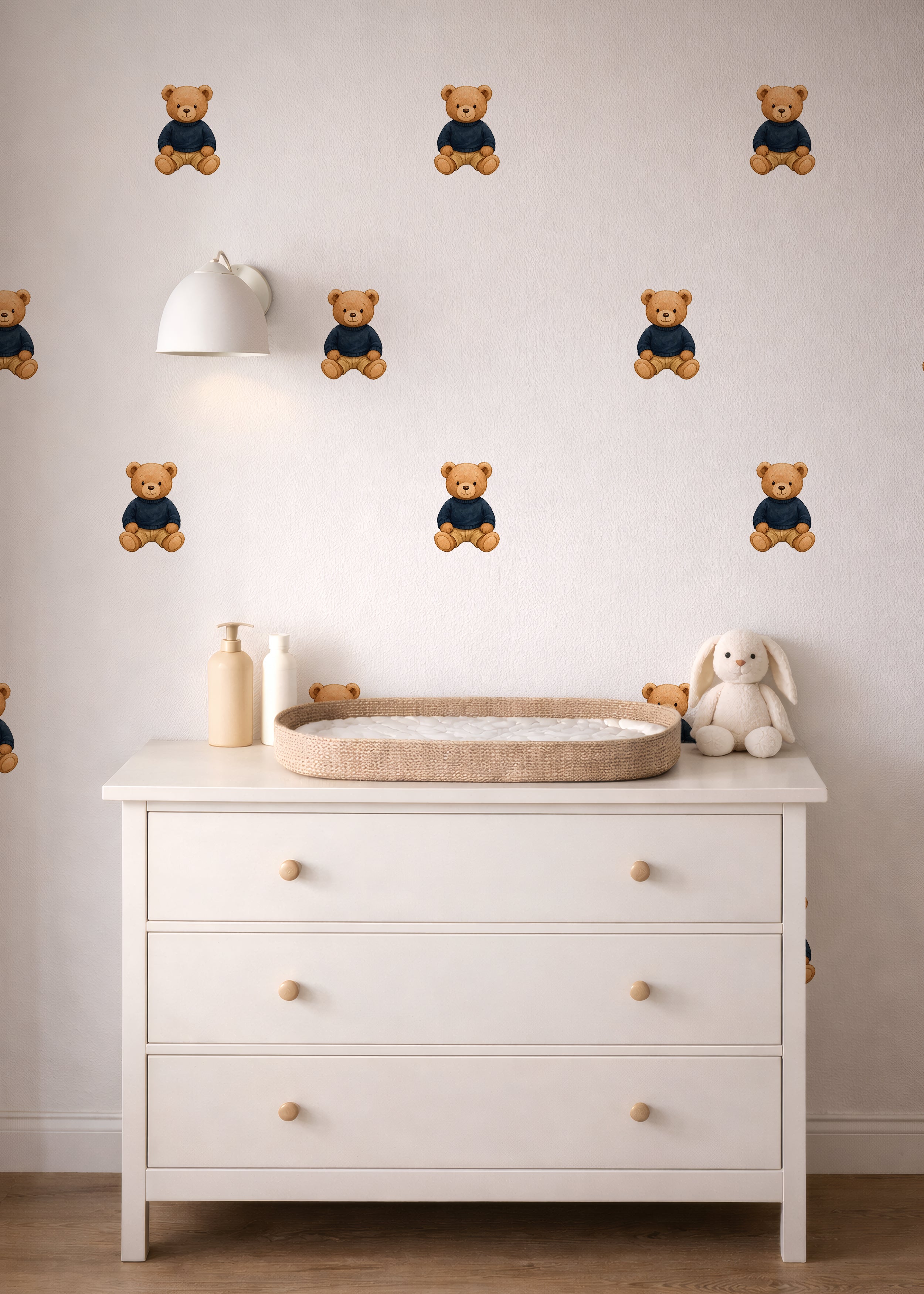 Blue Sweater Bear Wall Decals