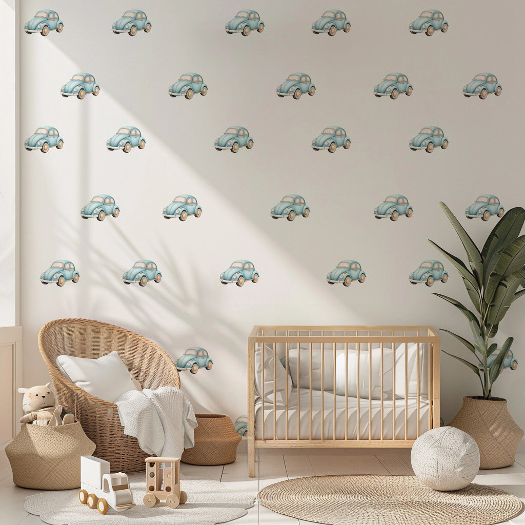 Blue VW Bug Wall Decals