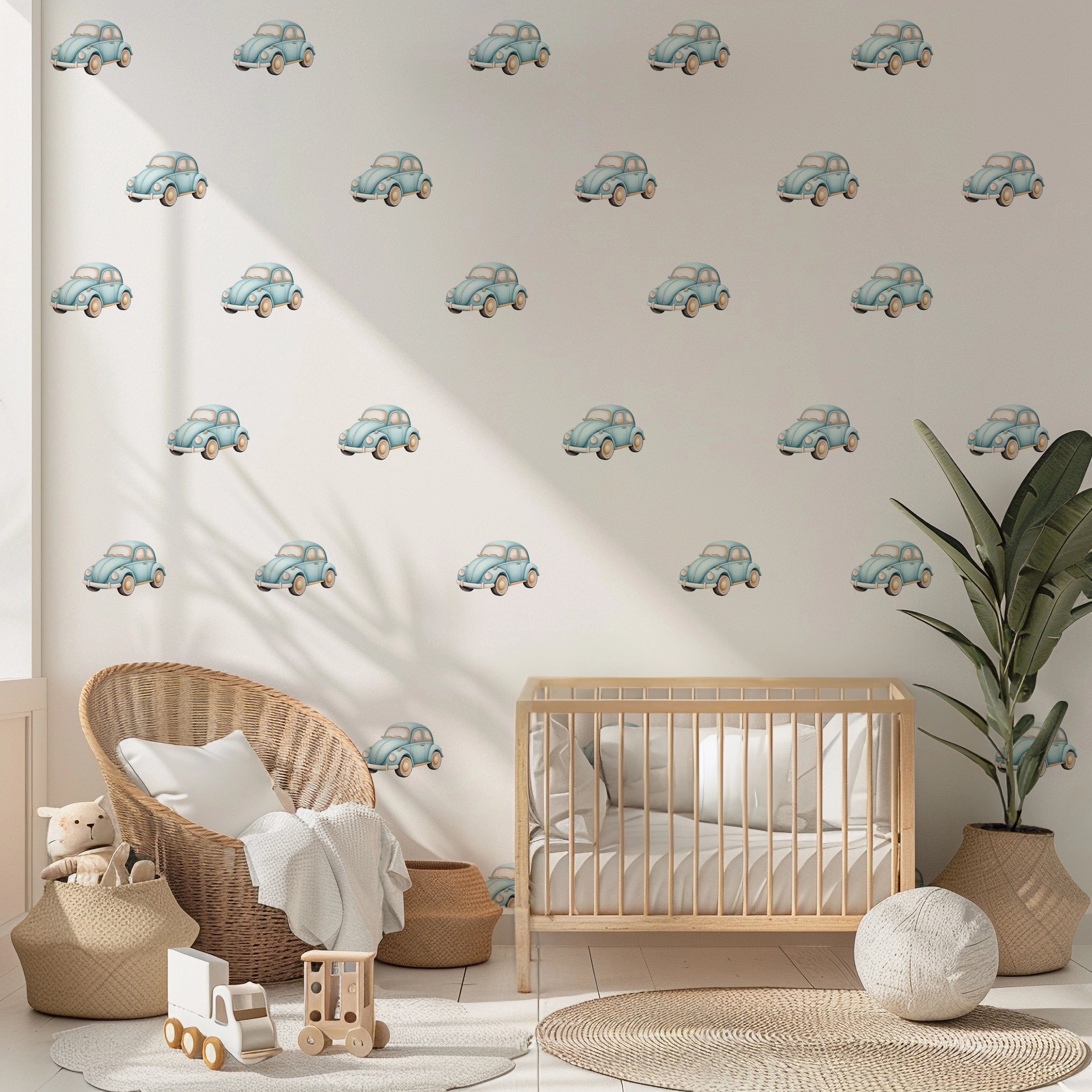 Blue VW Bug Wall Decals