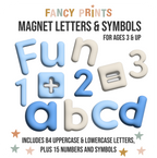 Blue Bubble Letters Alphabet Magnet Set - ABC Letters For Magnet Magic Wall & More