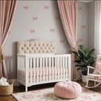 Blush Dot Bows Wall Decals