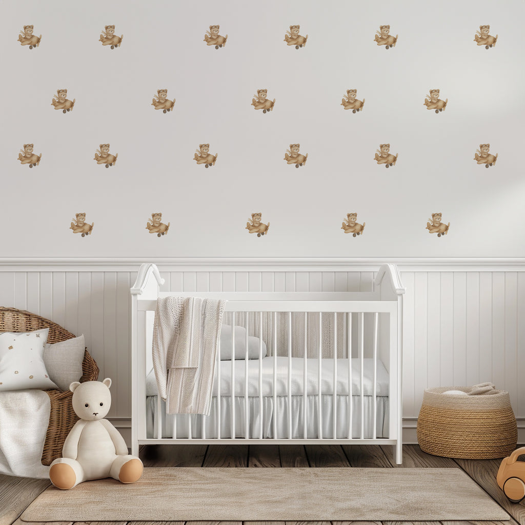 Boho Aviator Bear Wall Decals
