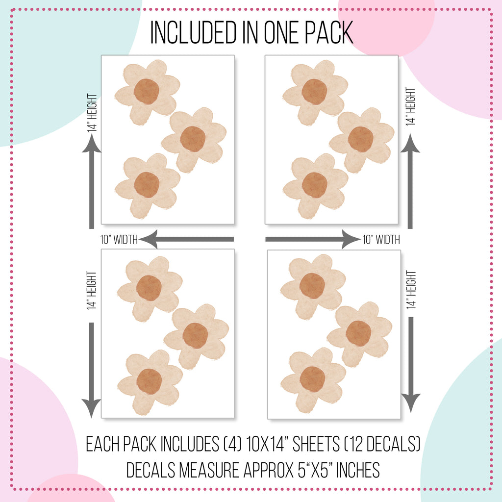 Boho Daisy Wall Decals