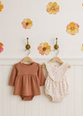 Boho Floral Watercolor Orange Flowers Wall Decals