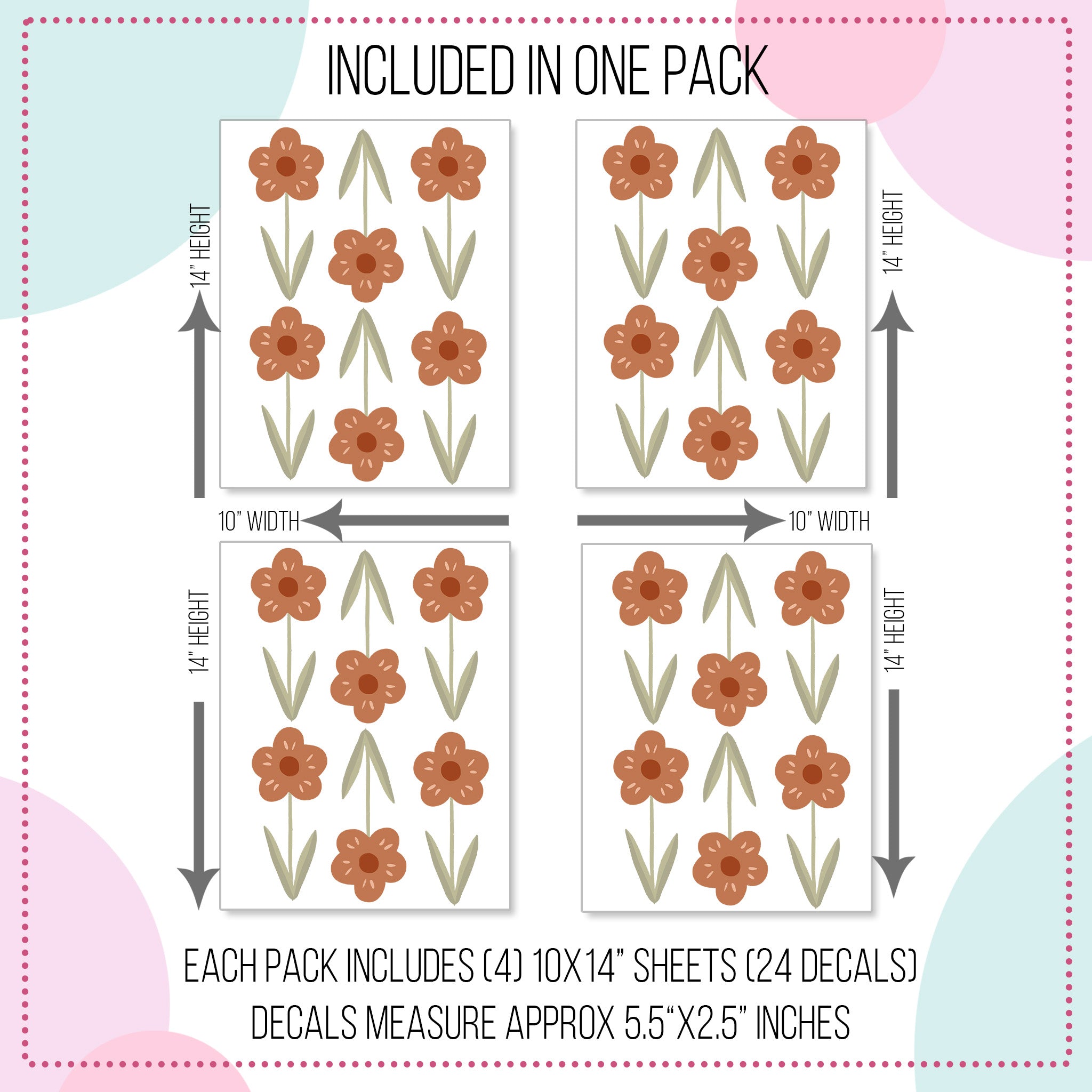 Boho Wildflower Wall Decals