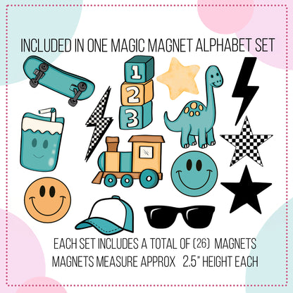 Boys Magnet Set - Fun Kids Decorative Magnets, Magnets for Magnet Magic Arch, Play wall