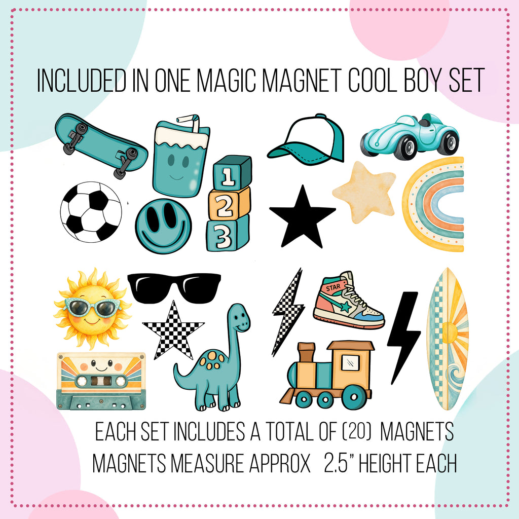 Cool Dude Magnet Set - Fun Kids Magnets For Magnet Magic Wall & More