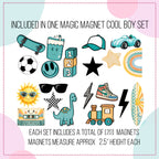 Cool Dude Magnet Set - Fun Kids Magnets For Magnet Magic Wall & More