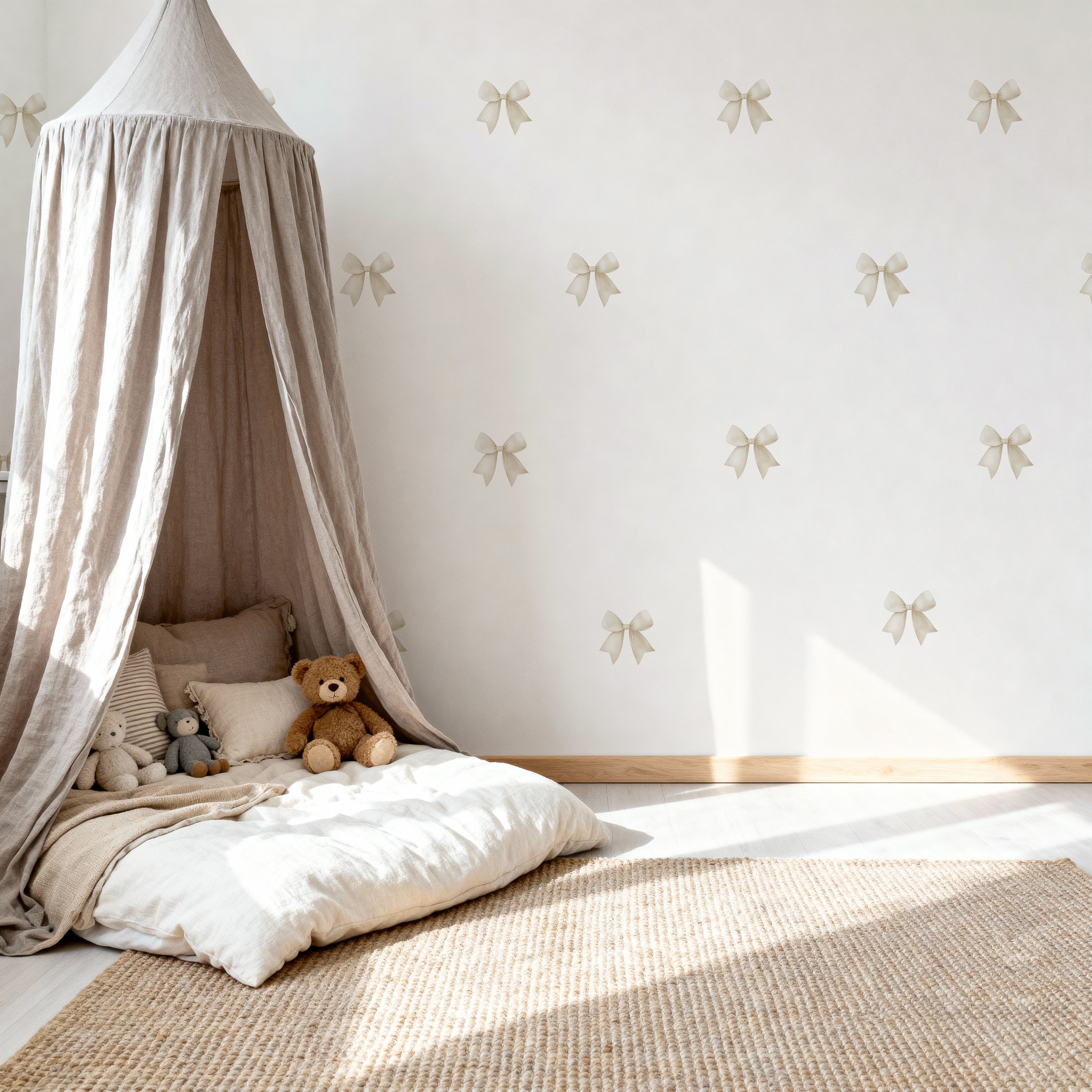 Cream Bow Wall Decals