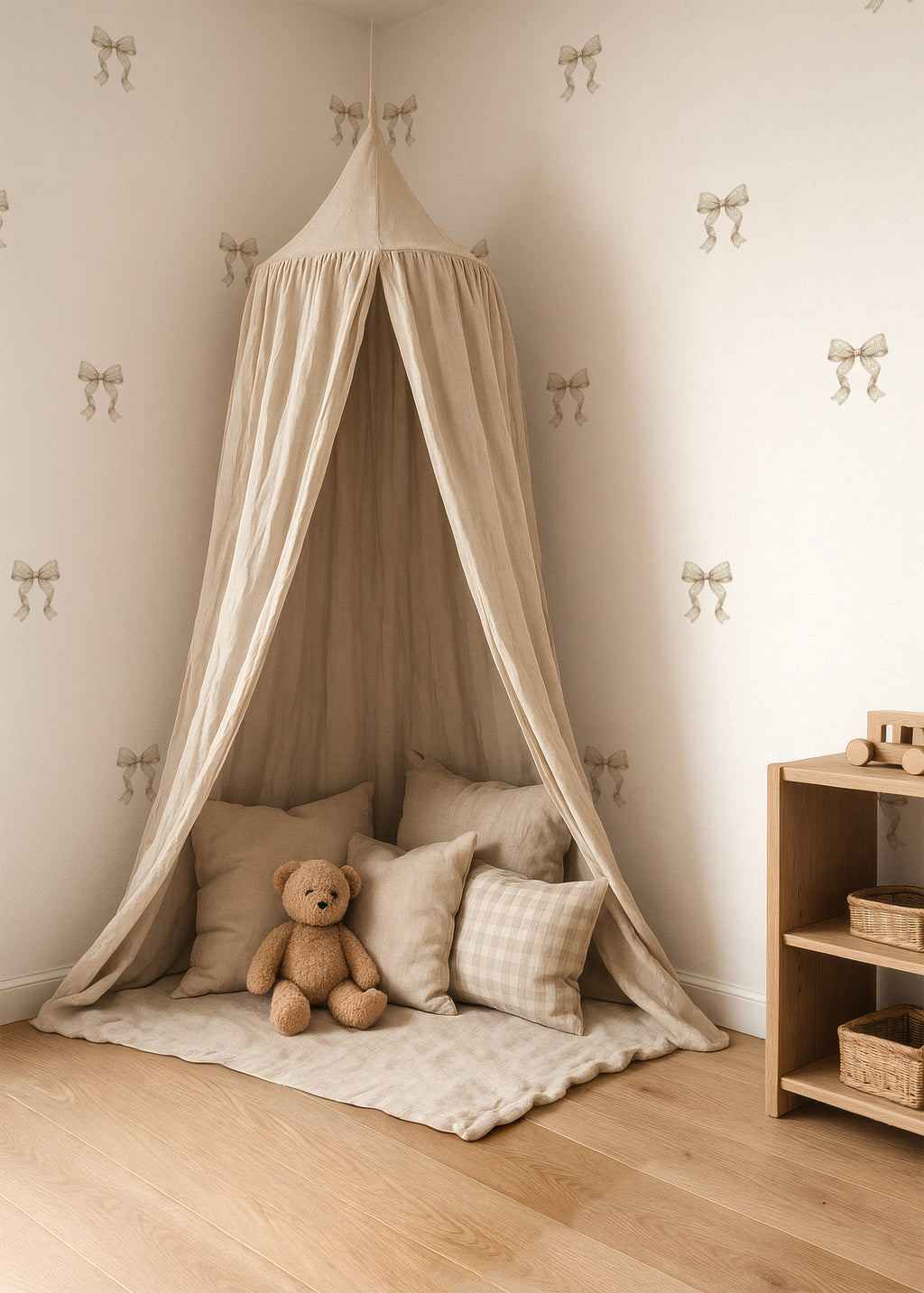 Cream Lace Bow Wall Decals