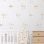 Beige Watercolor Bows Wall Decals