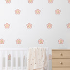 Smiley Boho Flowers Wall Decals